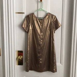 Cynthia Steffe Gold Lamé Shift Dress